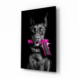 Doberman Glass Wall Art || Designer's Collection