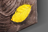 Yellow Leaf Glass Wall Art