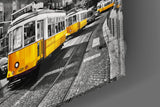 Lisbon Yellow Tram Glass Wall Art