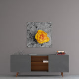 Yellow Rose Glass Wall Art