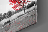 Red Tree Glass Wall Art