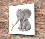 Elephant and Duck Glass Wall Art