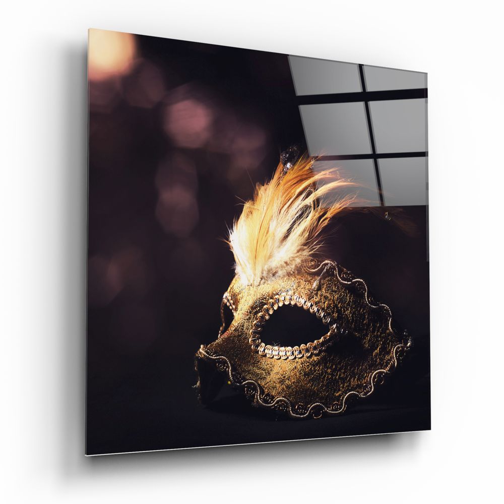 Prom Mask Glass Wall Art