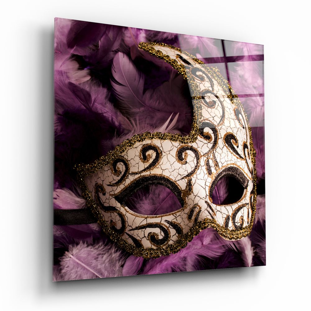 Prom Mask Glass Wall Art