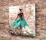 Female (Green) Glass Wall Art