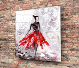 Female (Red) Glass Wall Art