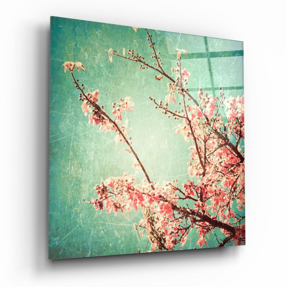 Cherry Blossom Glass Wall Art