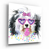 Cute Dog Glass Wall Art