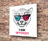 Think Differently Glass Wall Art