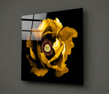 Floral Yellow Glass Wall Art