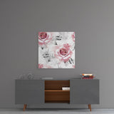 Pink Rose Glass Wall Art