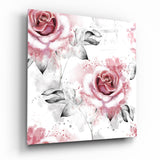 Pink Rose Glass Wall Art