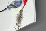 Red Bird Glass Wall Art