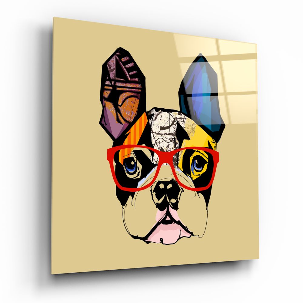 Bulldog Dog Glass Wall Art