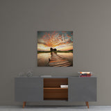 Dock and Landscape Glass Wall Art