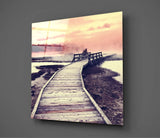 Sunset Landscape Glass Wall Art