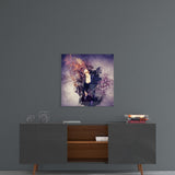 Woman and Guitar Glass Wall Art