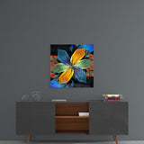 Colorful Leaves Flower Glass Wall Art