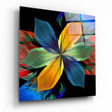 Colorful Leaves Flower Glass Wall Art