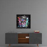 Colors and Skull Glass Wall Art