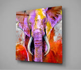 Colorful Elephant Glass Wall Art