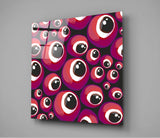 Red Evil Eye Beads Glass Wall Art