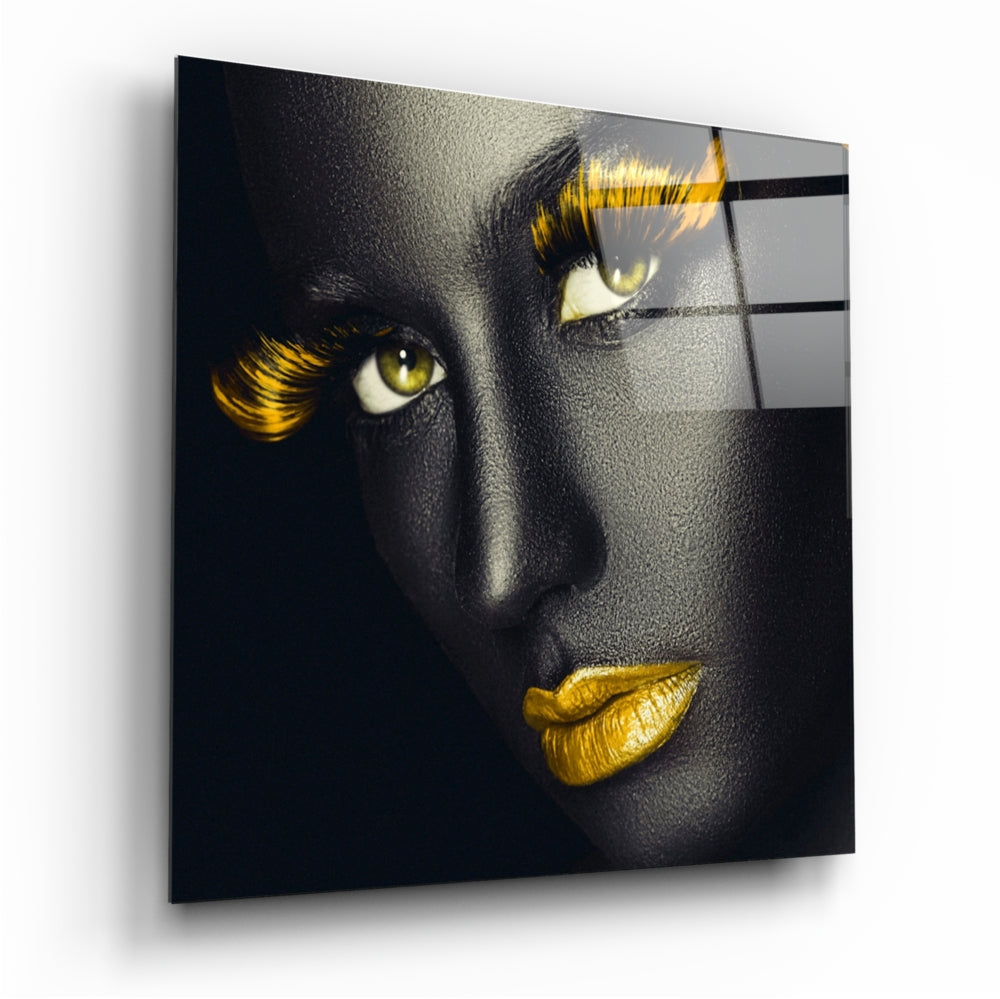 Yellow Lashes Glass Wall Art