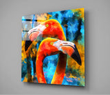 Flamingos Glass Wall Art | Insigne Art Design