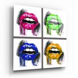 Colored Lips Glass Wall Art | Insigne Art Design