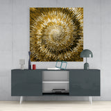 Yellow Spiral Glass Wall Art | Insigne Art Design