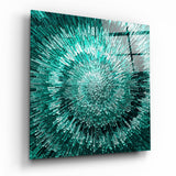 Green Spiral Glass Wall Art | Insigne Art Design