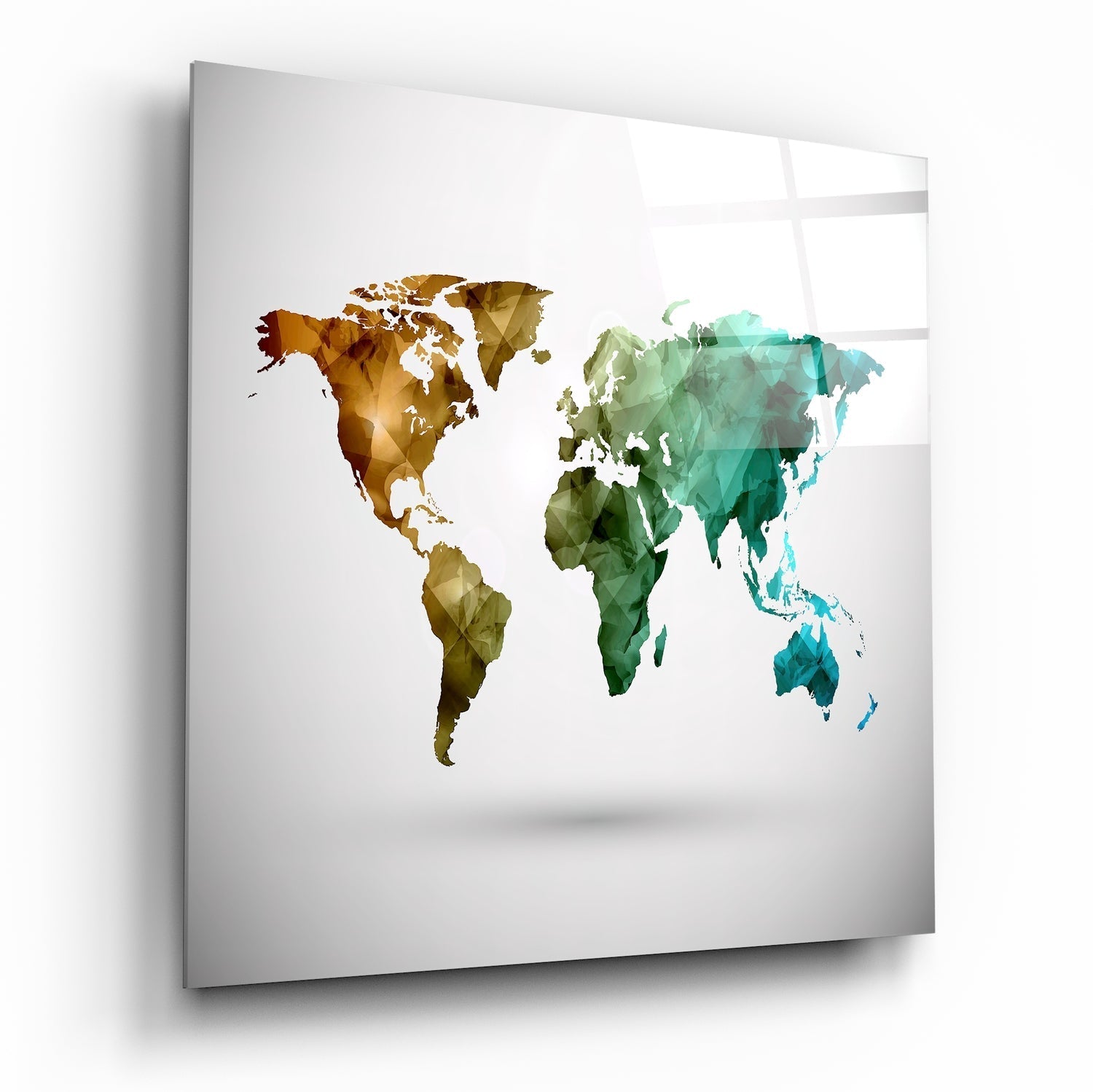 World Map Glass Wall Art | Insigne Art Design