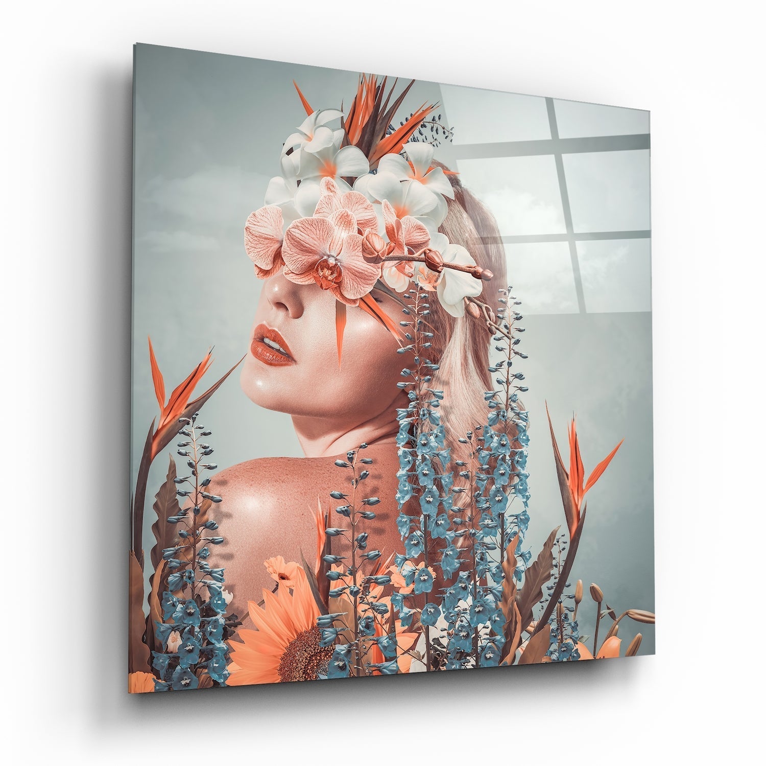 In The Flowers Glass Wall Art | Insigne Art Design