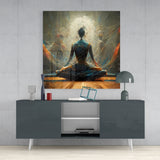 Meditation Glass Wall Art  || Designer Collection | Insigne Art Design