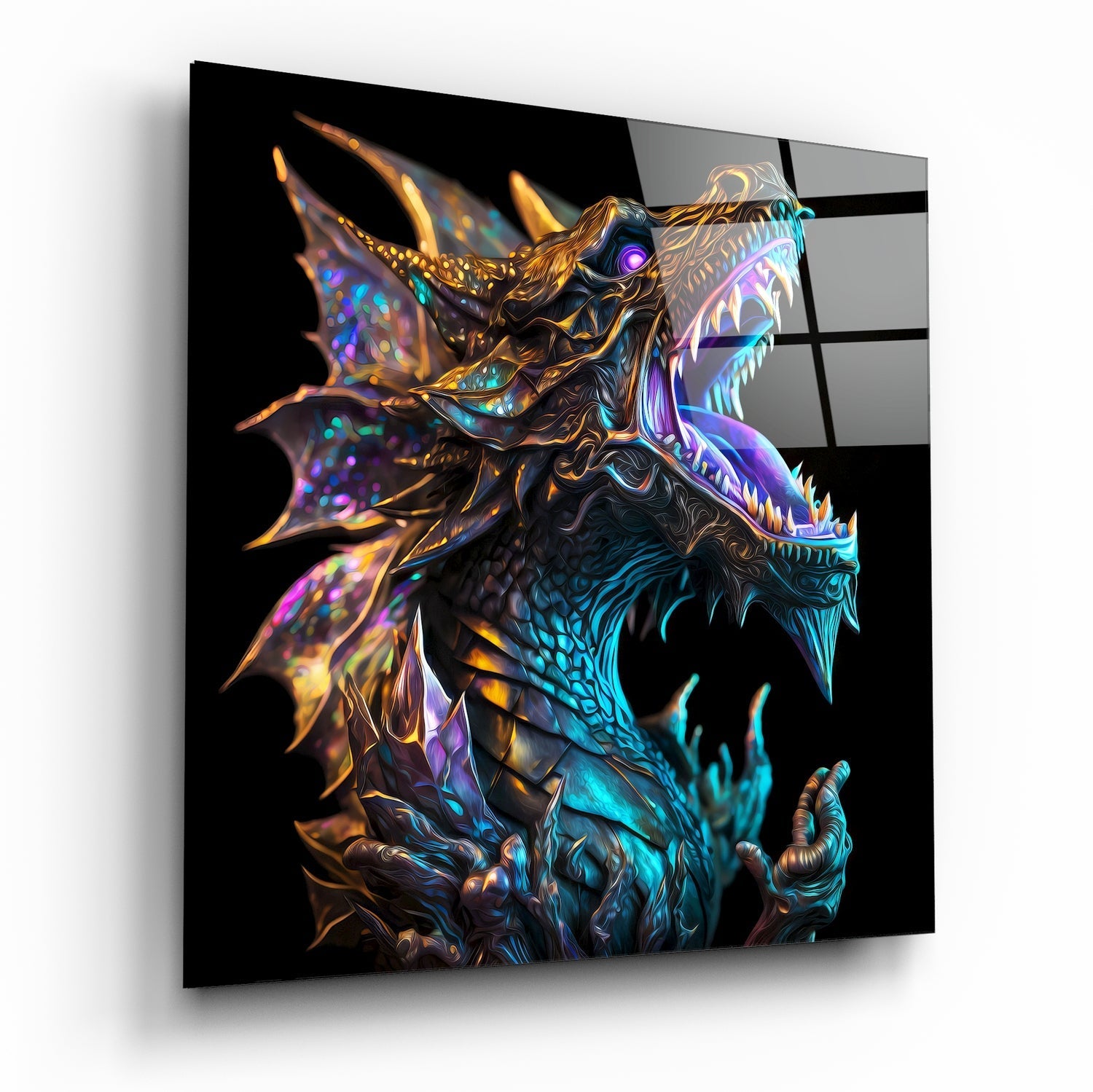 Dragon's Roar Glass Wall Art  || Designers Collection | Insigne Art Design