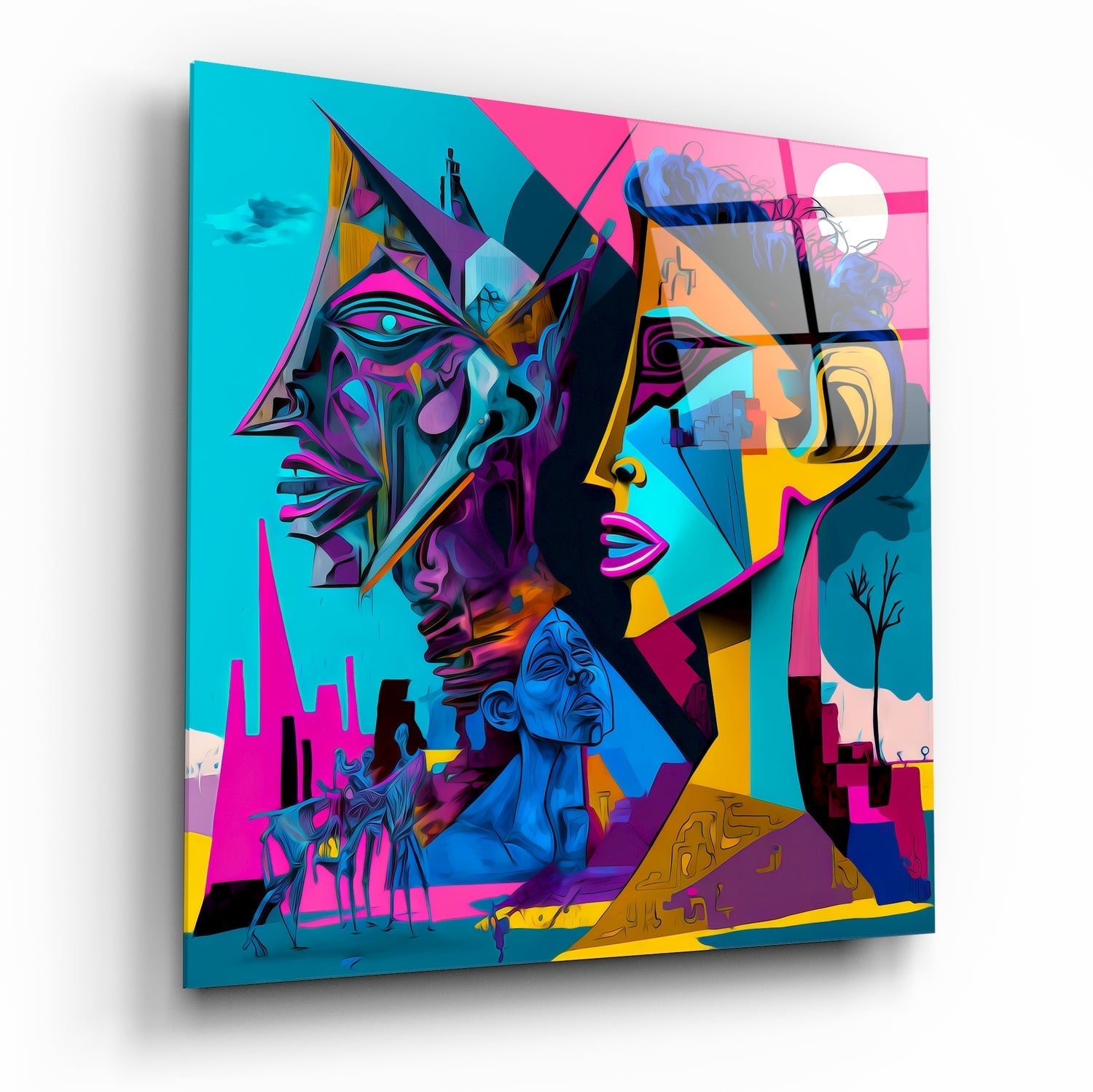 Picasso's Mind Glass Wall Art  || Designer Collection | Insigne Art Design