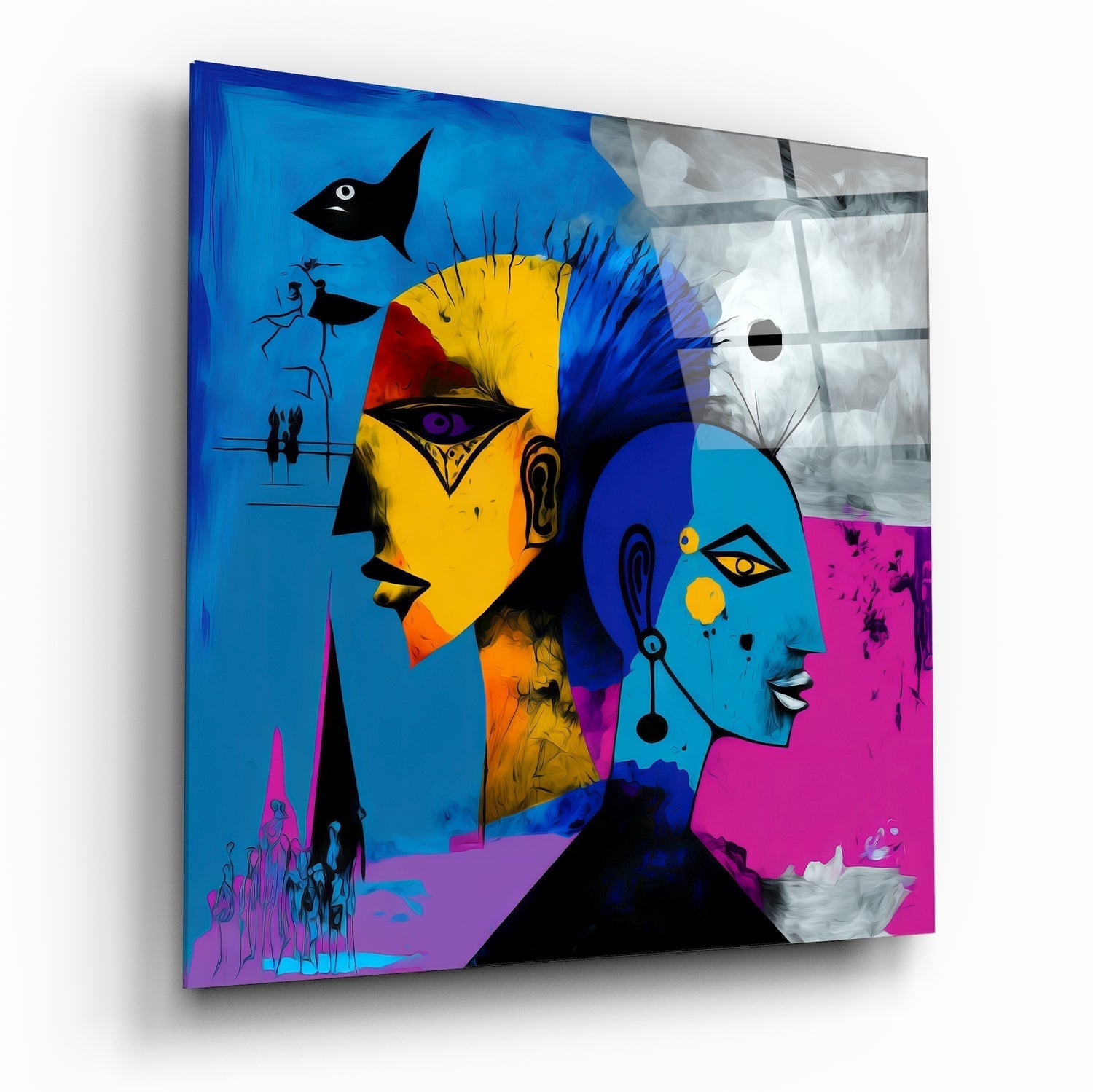 Picasso's Mind Glass Wall Art  || Designers Collection | Insigne Art Design