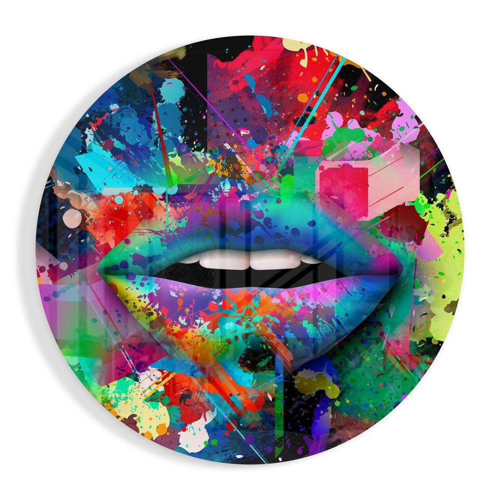 Colored Lip Glass Wall Art