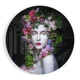 Floral Woman Glass Wall Art