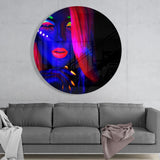 Neon Woman Glass Wall Art