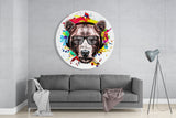 Musician Bear Glass Wall Art