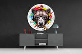 Musician Bear Glass Wall Art