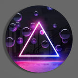 Neon Triangle Glass Wall Art