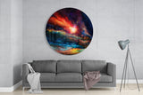 Colors in Space Glass Wall Art