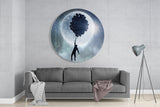 Full Moon Glass Wall Art