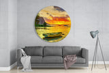 Lonely Kayak Glass Wall Art