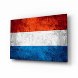 Flag of The Netherlands Glass Wall Art