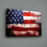 USA Flag Glass Wall Art