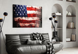 USA Flag Glass Wall Art