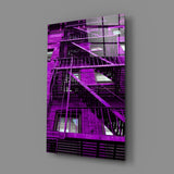 Purple Stairs Glass Wall Art